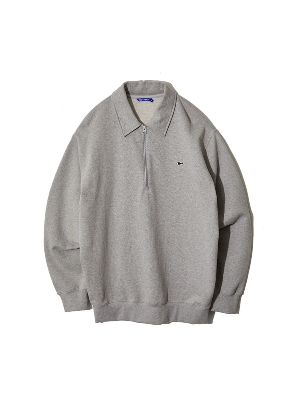 Half Zip-Up Sweatshirt (Melange Grey)